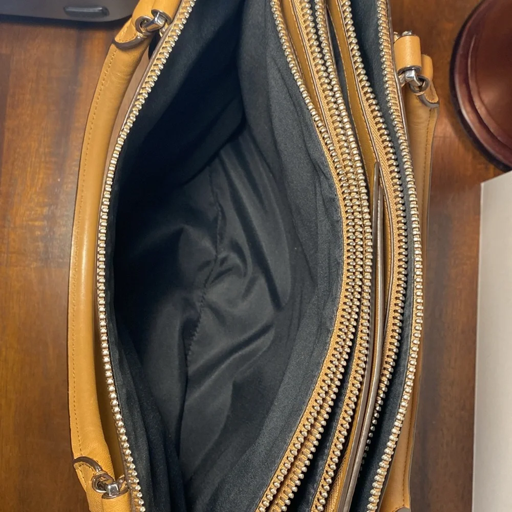 Coach Borough 30348 Tan Camel Leather Satchel Shoulder Bag - Picture 10 of 16